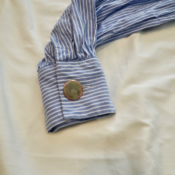 Zara Top Set | Striped Business Casual Shirts Light blue basic - Picture 5 of 11